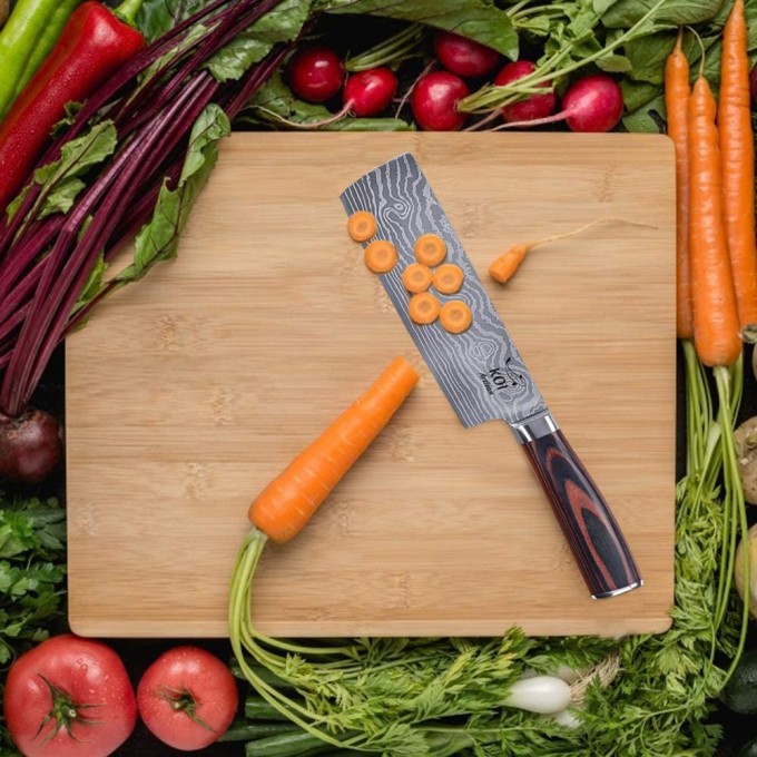 KOI ARTISAN Nakiri Kitchen Knives – Fruit and Vegetable Chef Knife 7 Inches