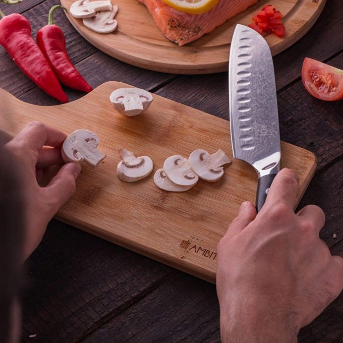 KOI ARTISAN Chefs Santoku Knife – 7 Inch Razor Sharp Edge Chef Knifes – 67 Layers of Premium Kitchen Knives