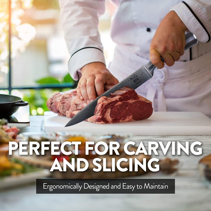 KOI ARTISAN Professional Carving Knife – 7.7 Inch Razor Sharp Blade