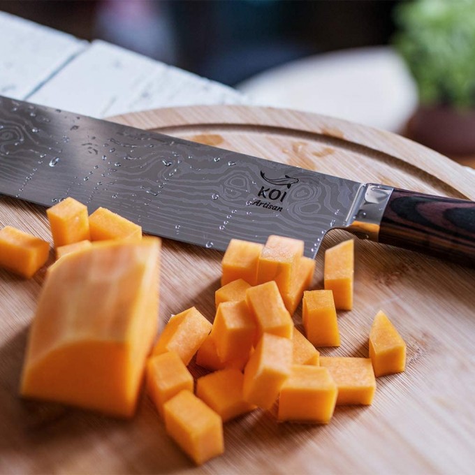 KOI ARTISAN Nakiri Kitchen Knives – Fruit and Vegetable Chef Knife 7 Inches