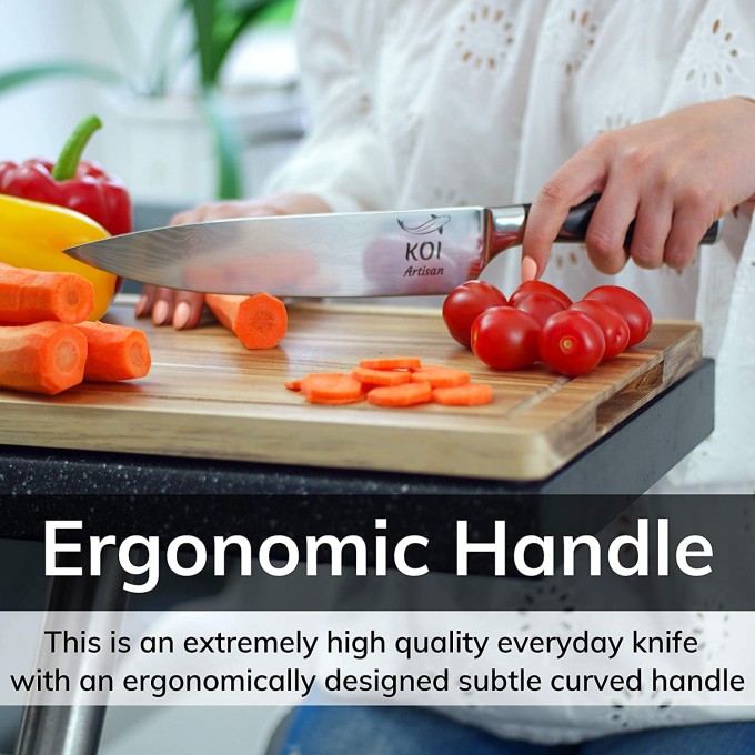 KOI ARTISAN Professional Chef Knifes – 8 Inch Razor Sharp Blade