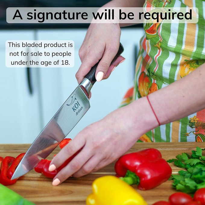 KOI ARTISAN Professional Chef Knifes – 8 Inch Razor Sharp Blade