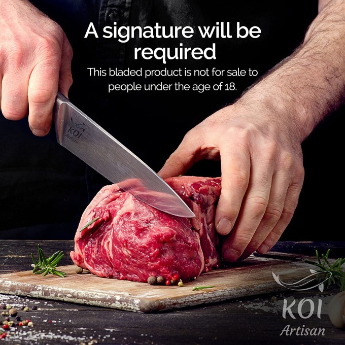 KOI ARTISAN Chefs Santoku Knife – 7 Inch Razor Sharp Edge Chef Knifes – 67 Layers of Premium Kitchen Knives