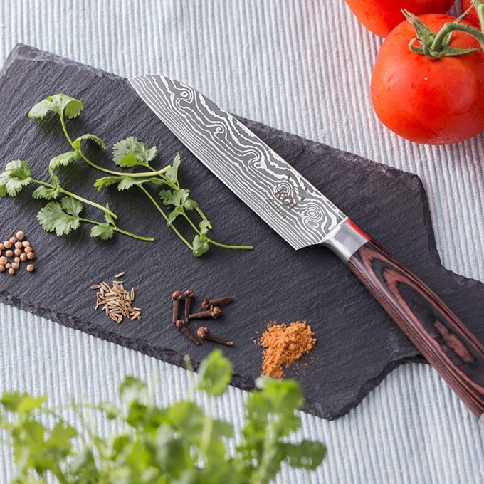 KOI ARTISAN Santoku Chef’s Knifes – 5 Inch Razor Sharp Blade Santoku Knife, Japanese Kitchen Knife