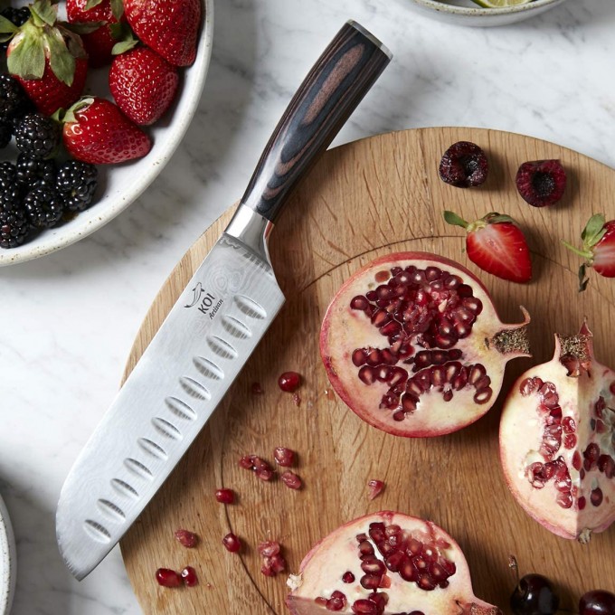 KOI ARTISAN Santoku Chef Knife – 7 Inch Razor Sharp Blade – Japanese High Carbon Stainless Steel