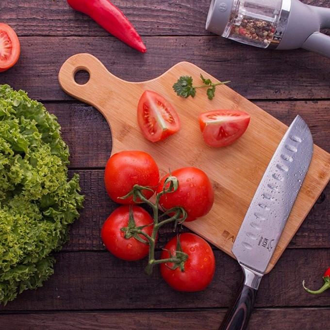 KOI ARTISAN Santoku Chef Knife – 7 Inch Razor Sharp Blade – Japanese High Carbon Stainless Steel