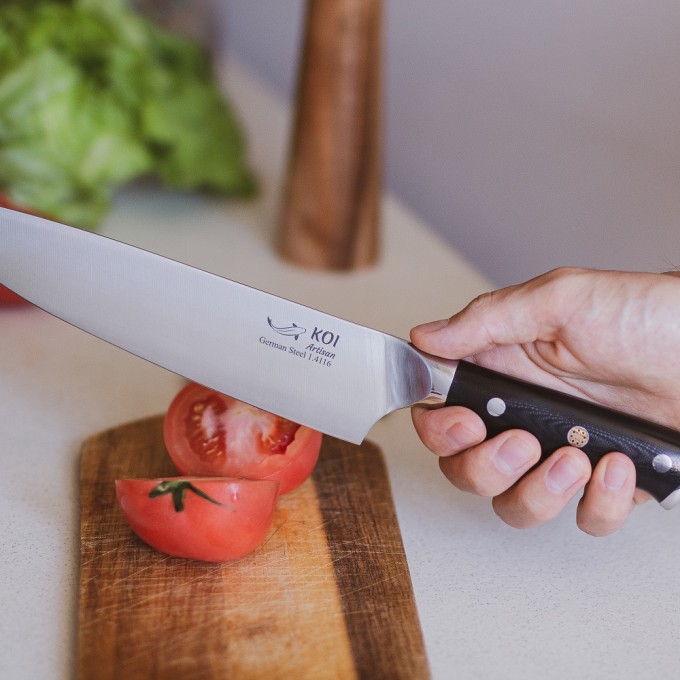 KOI ARTISAN German Chef Knifes – 8 Inch Razor Sharp Blade – Full Tang Best Kitchen Knives