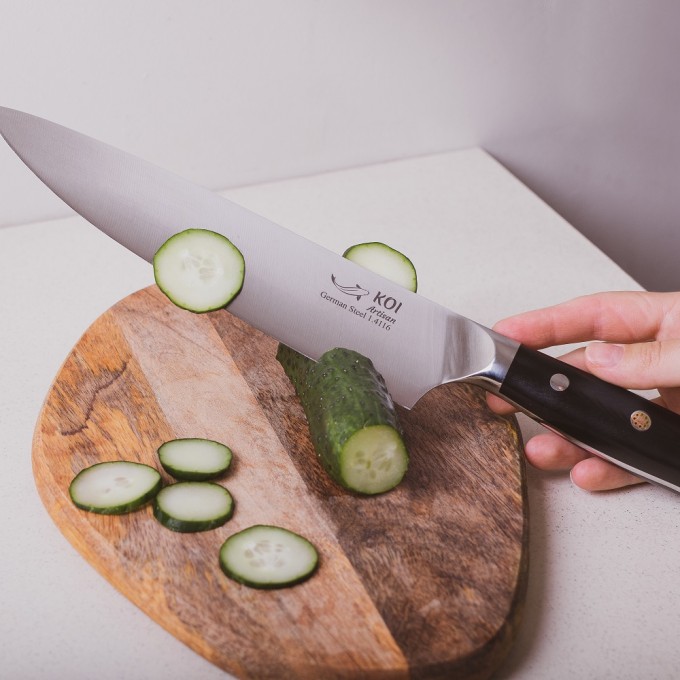 KOI ARTISAN German Chef Knifes – 8 Inch Razor Sharp Blade – Full Tang Best Kitchen Knives
