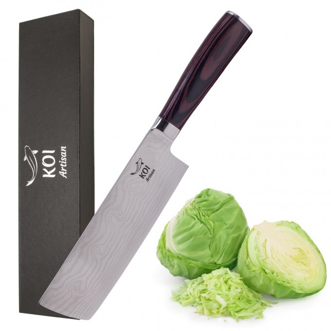 KOI ARTISAN Nakiri Kitchen Knives – Fruit and Vegetable Chef Knife 7 Inches