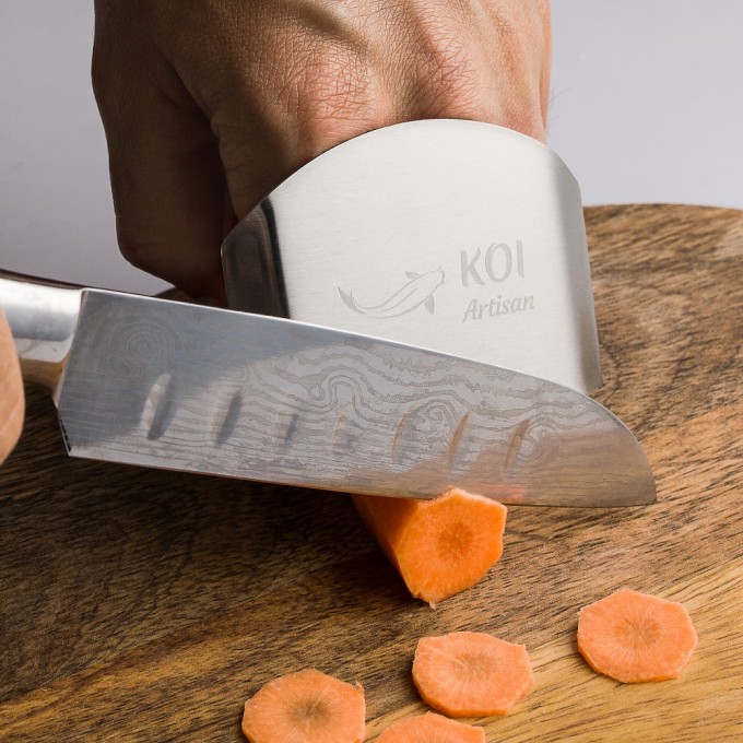 KOI ARTISAN Finger Guard Chopping – Stainless Steel Finger Shield for Cutting, Slicing and Dicing