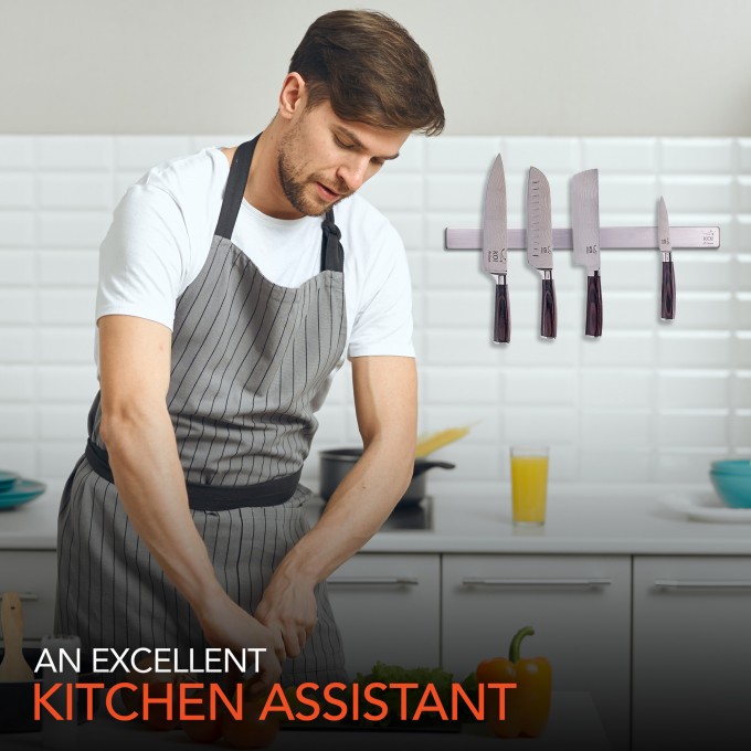 Koi Artisan Magnetic Knife Holder for Wall 40 cm (16″) – Wall Mount Horizontal Knife Bar