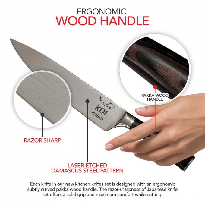 KOI ARTISAN – EVERYDAY RANGE 9 PIECE COMPLETE KNIFE SET