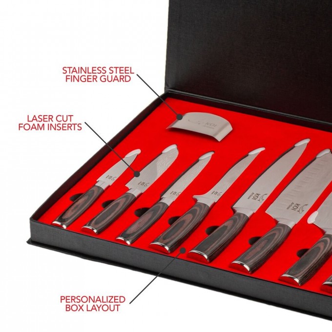 KOI ARTISAN – EVERYDAY RANGE 9 PIECE COMPLETE KNIFE SET