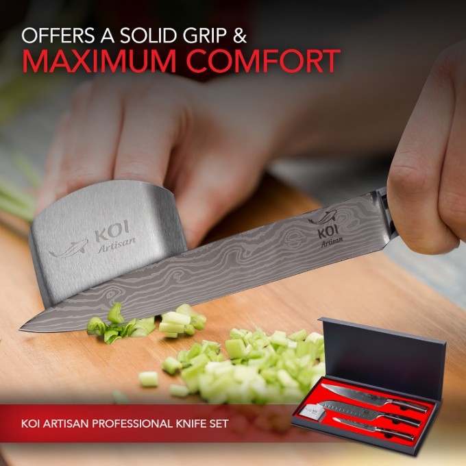 KOI ARTISAN - 3 Pcs Chef Knife Box Set