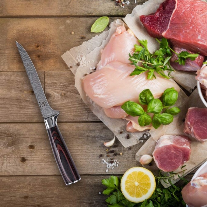 KOI ARTISAN Chefs Boning Knife - Deboning Fish and Meat 6 Inches Blade