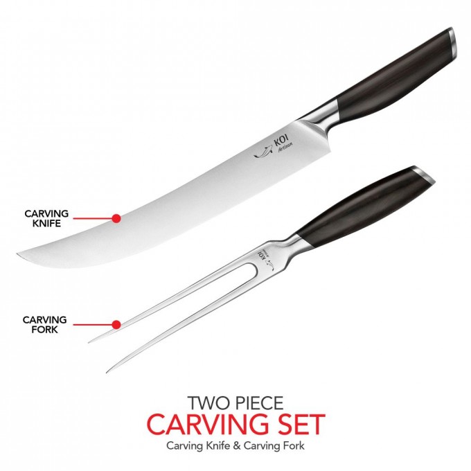 Koi Artisan Carving Knife and Fork Set
