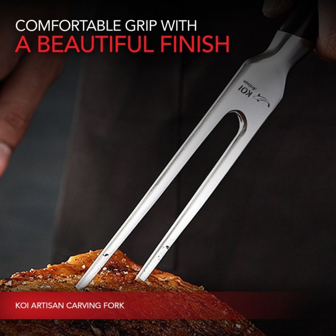 Koi Artisan Carving Knife and Fork Set