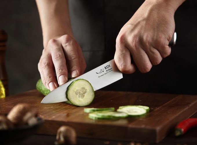 KOI Artisan Utility Knife 5 Inch – German Steel Stain & Corrosion Resistant - Full Tang Chef’s Kitchen Knives - German Knives High Carbon EN1. 4116 Stainless Steel