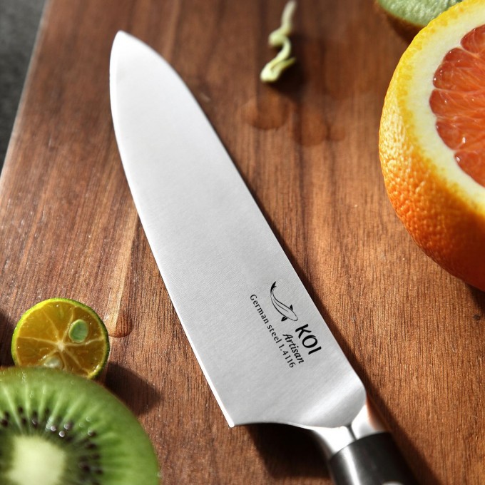 KOI Artisan Utility Knife 5 Inch – German Steel Stain & Corrosion Resistant - Full Tang Chef’s Kitchen Knives - German Knives High Carbon EN1. 4116 Stainless Steel