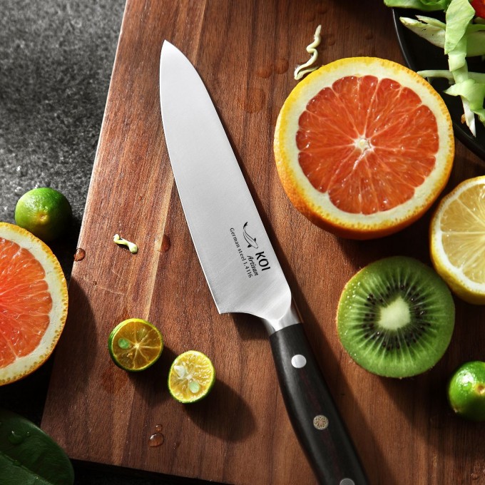 KOI Artisan Utility Knife 5 Inch – German Steel Stain & Corrosion Resistant - Full Tang Chef’s Kitchen Knives - German Knives High Carbon EN1. 4116 Stainless Steel