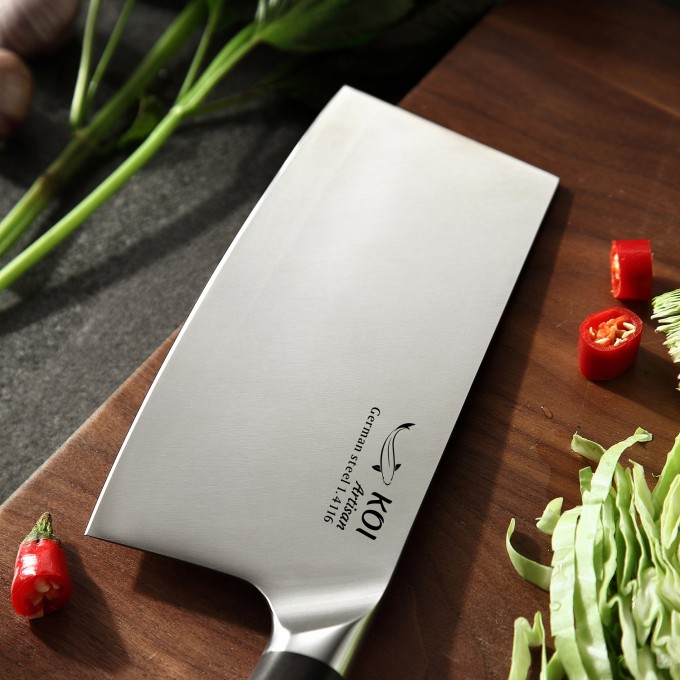 KOI Artisan Cleaver Knife 7 Inch – Best Quality German Steel – Stain & Corrosion Resistant – Quality Kitchen Knives - German Knives High Carbon EN1. 4116 Stainless Steel