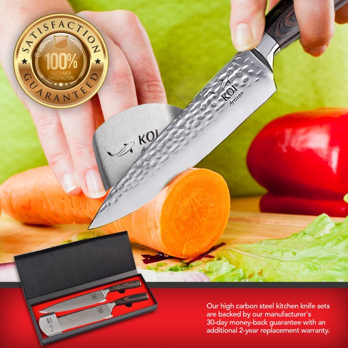 KOI Artisan Hammered Finish 2 Pieces Knife Set